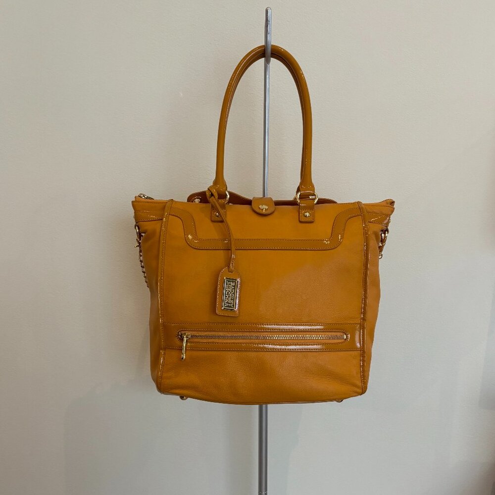 Authentic Bagley Mischka Gold Leather Shoulder Bag